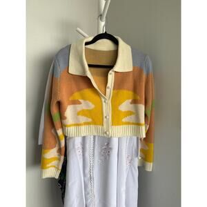 Cropped colorful sweater/cardigan